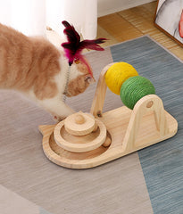 Wooden Sisal Turntable Cat Toy