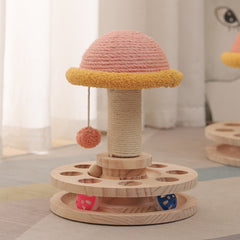 Solid Wood Turntable Cat Toy