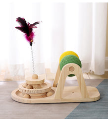Wooden Sisal Turntable Cat Toy