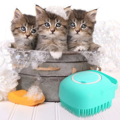 Silicone Pet Shampoo Massager & Grooming Brush