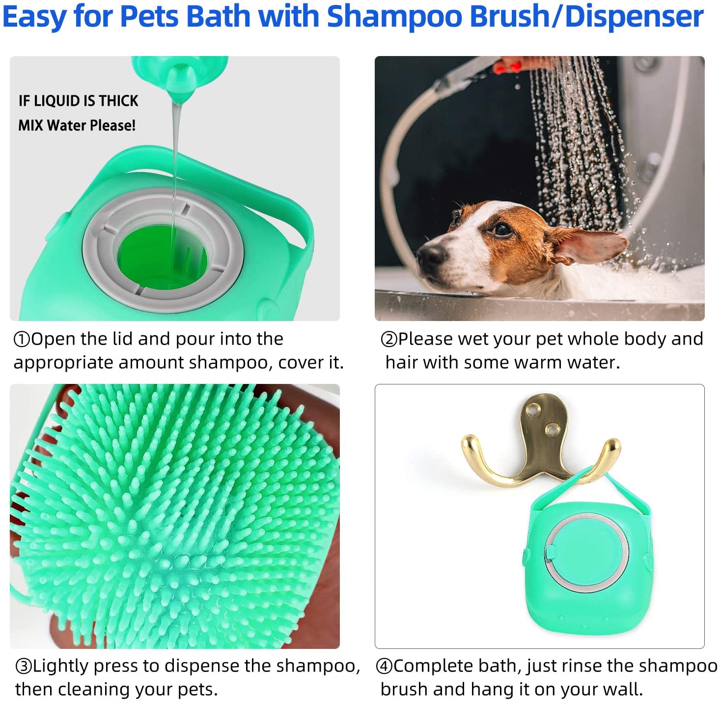 Silicone Pet Shampoo Massager & Grooming Brush