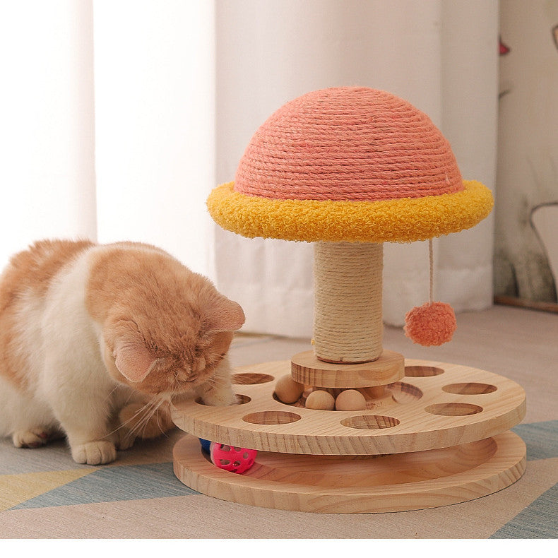Solid Wood Turntable Cat Toy