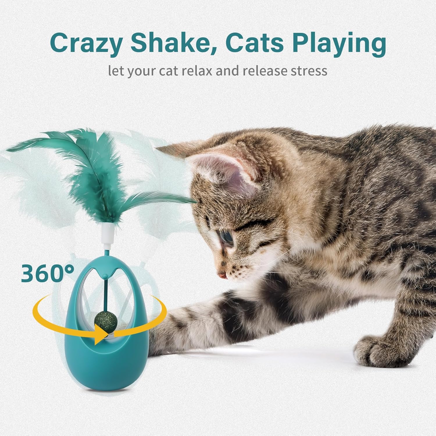 Catnip Tumbler Feather Cat Toy