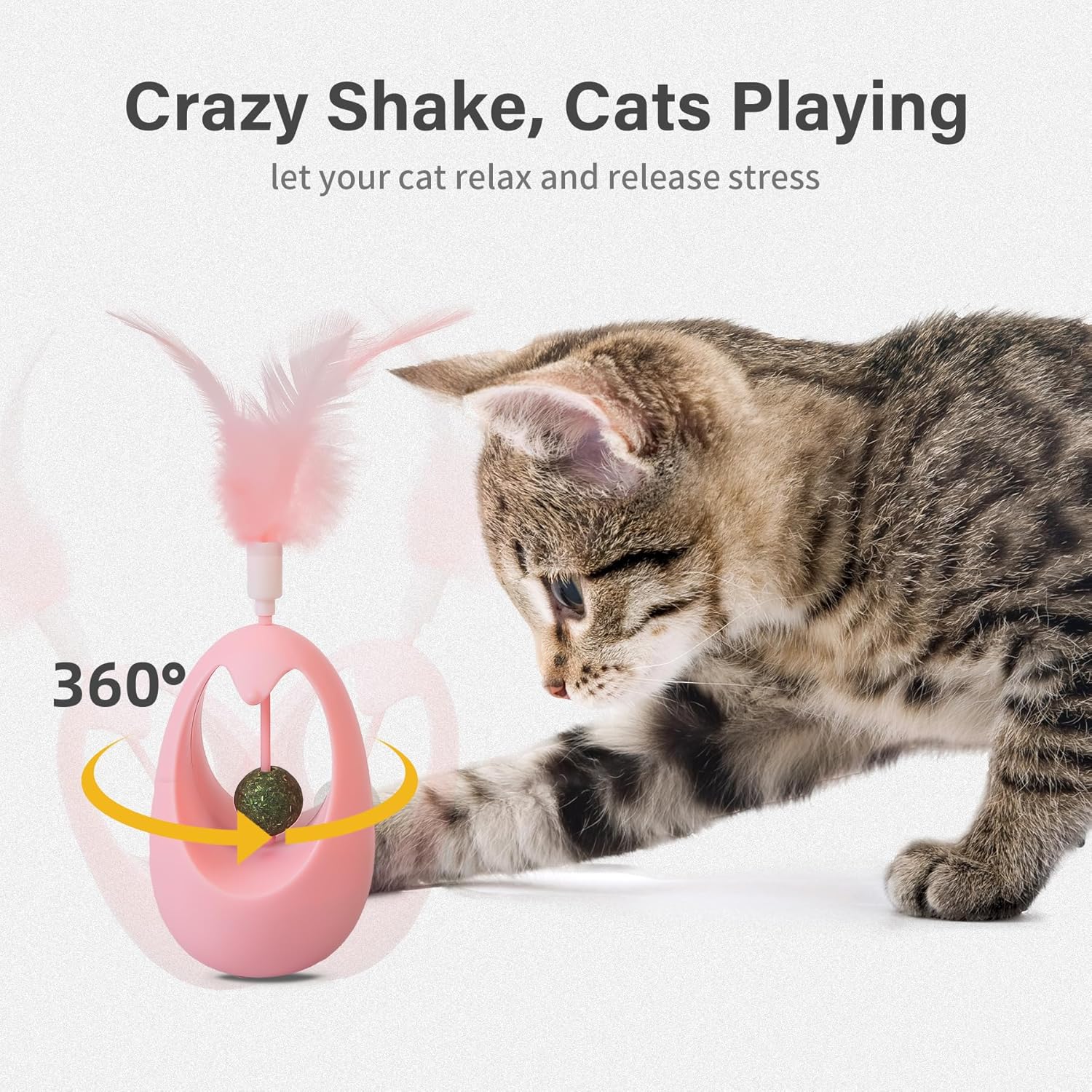 Catnip Tumbler Feather Cat Toy