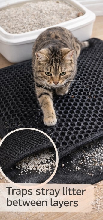 Double-Layer Cat Litter Mat