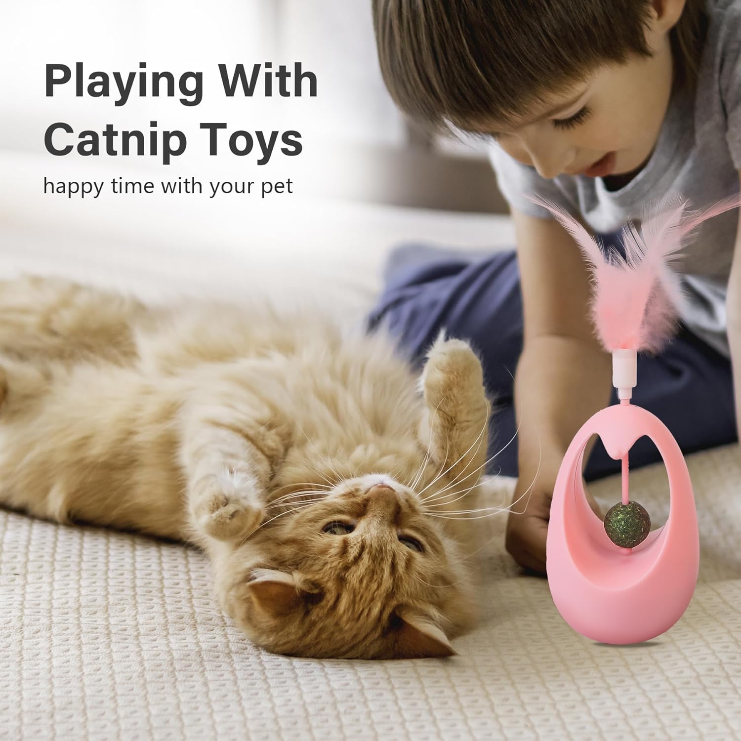 Catnip Tumbler Feather Cat Toy