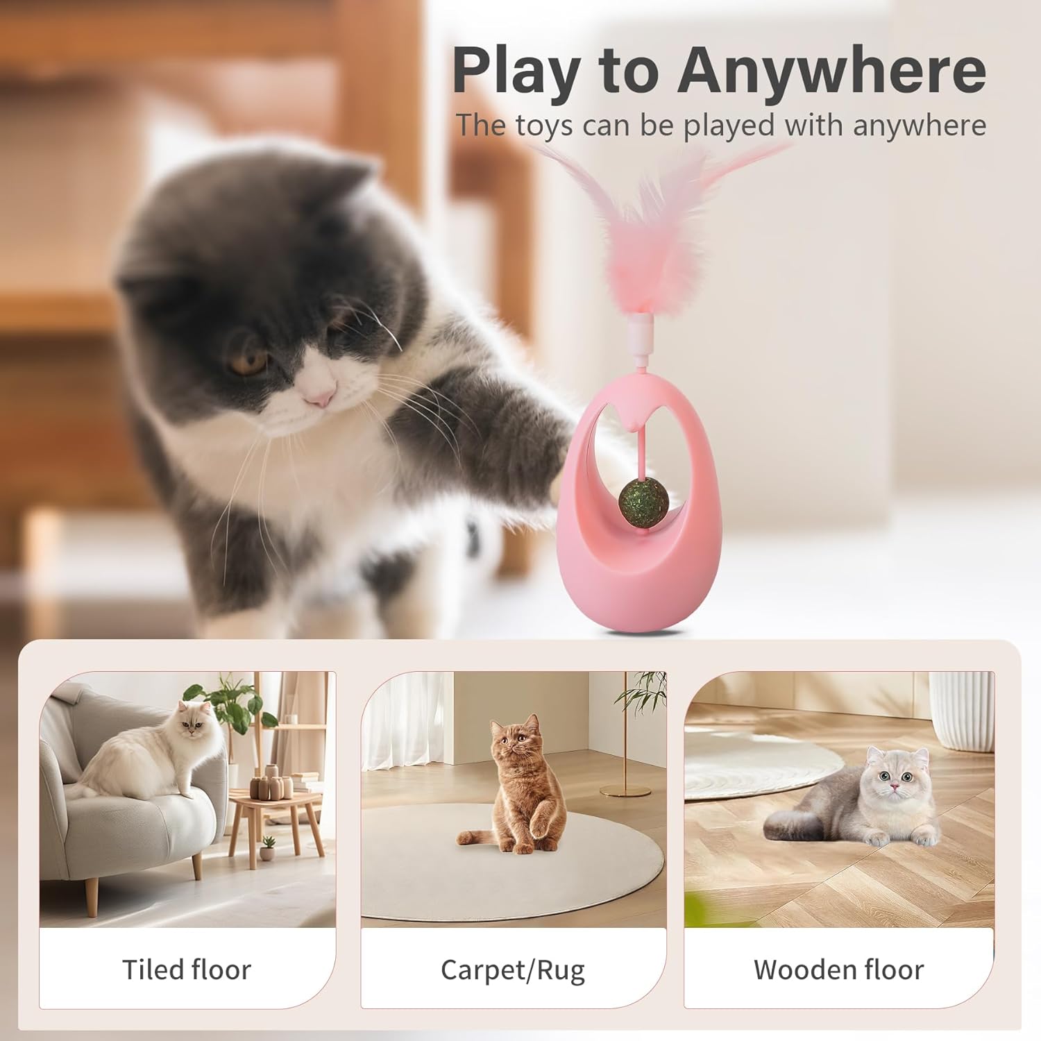 Catnip Tumbler Feather Cat Toy