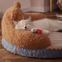Cozy Bear Hug Cat Bed